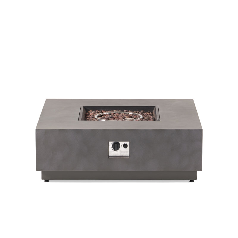 WELLINGTON 40” SQUARE FIRE PIT-50, Stone Gray