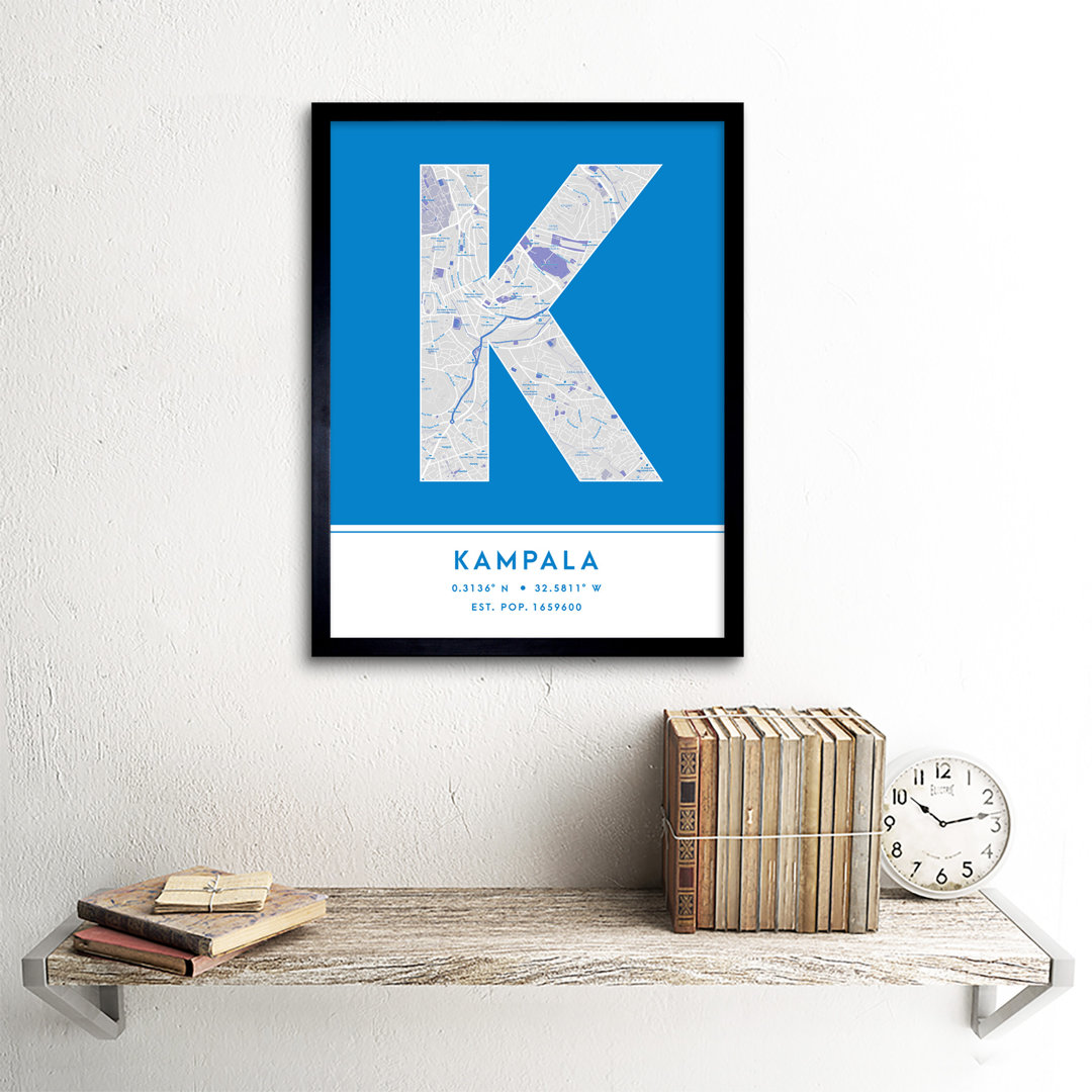 Kampala Uganda City Map - Single Picture Frame Typography