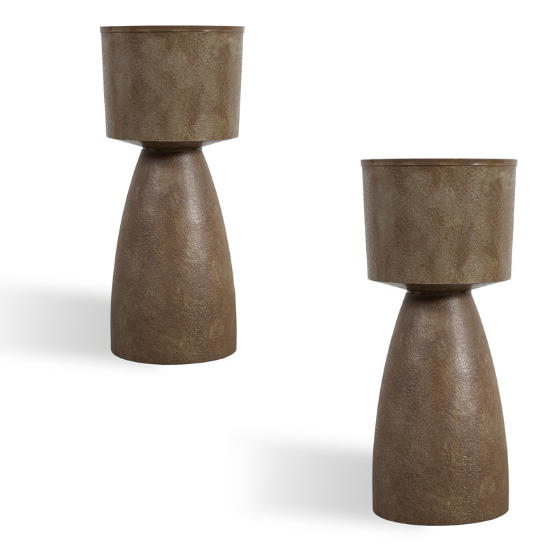 29.5 Inch Tall PE Torch-shaped Planter Pots, Brown