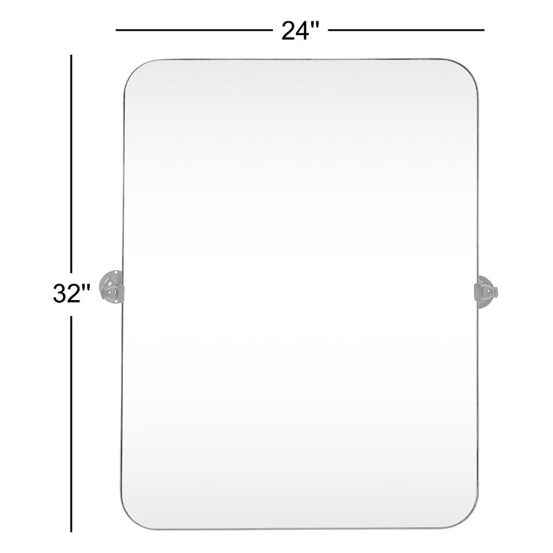 Qualls Metal Rectangle Wall Mirror, Gold, 36" H x 24" W