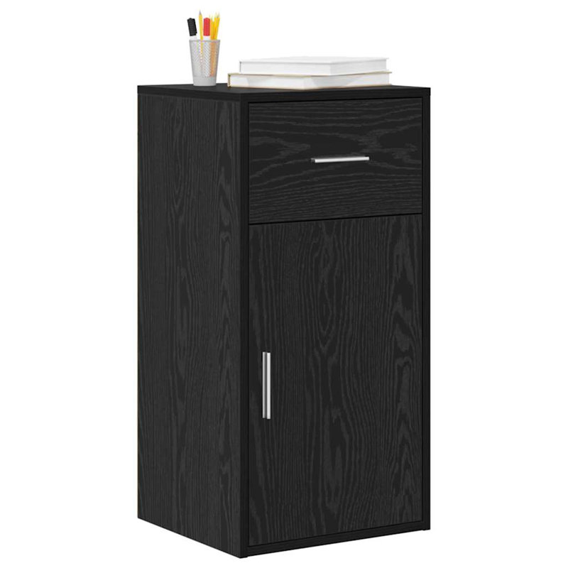 Sideboard 38 X 34.5 X 75 Cm Engineered Wood, Black Oak