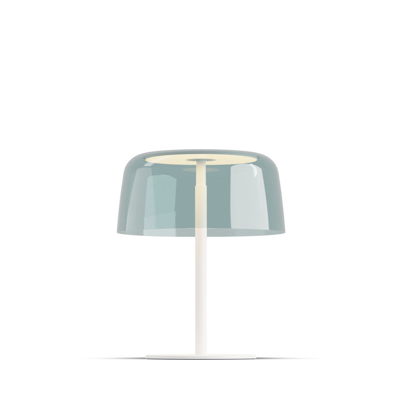 Yurei Desk Lamp, Matte White, Blue