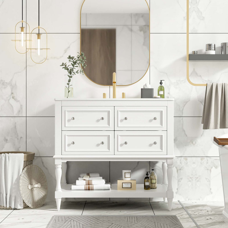 Ensemble de meuble-lavabo 36 po avec lavabo, Blanc