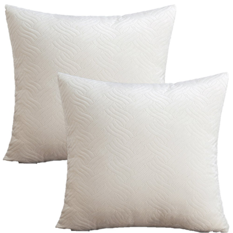 Ensemble de 2 housses de coussin à jet ultrasonique, Crème
