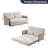 2-in-1 Convertible Loveseat Recliner with Wooden Arms & Side Pockets-1414857965