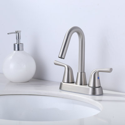 2-handle Bathroom Faucet with Drain Assembly