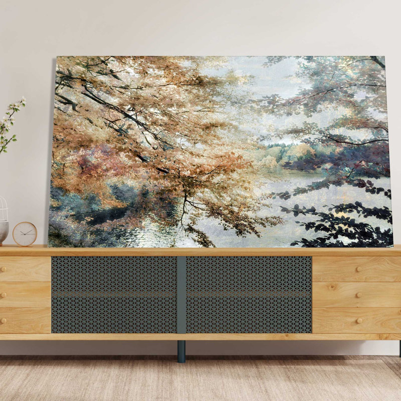 «Spring Talking» par Irene Weisz - Peinture, L 30 po x H 18 po, Toile tendue