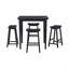 Ensemble de tabourets à hauteur de bar de 29 po à finition noire avec ensemble de 2 sièges de selle en bois massif-1674319226