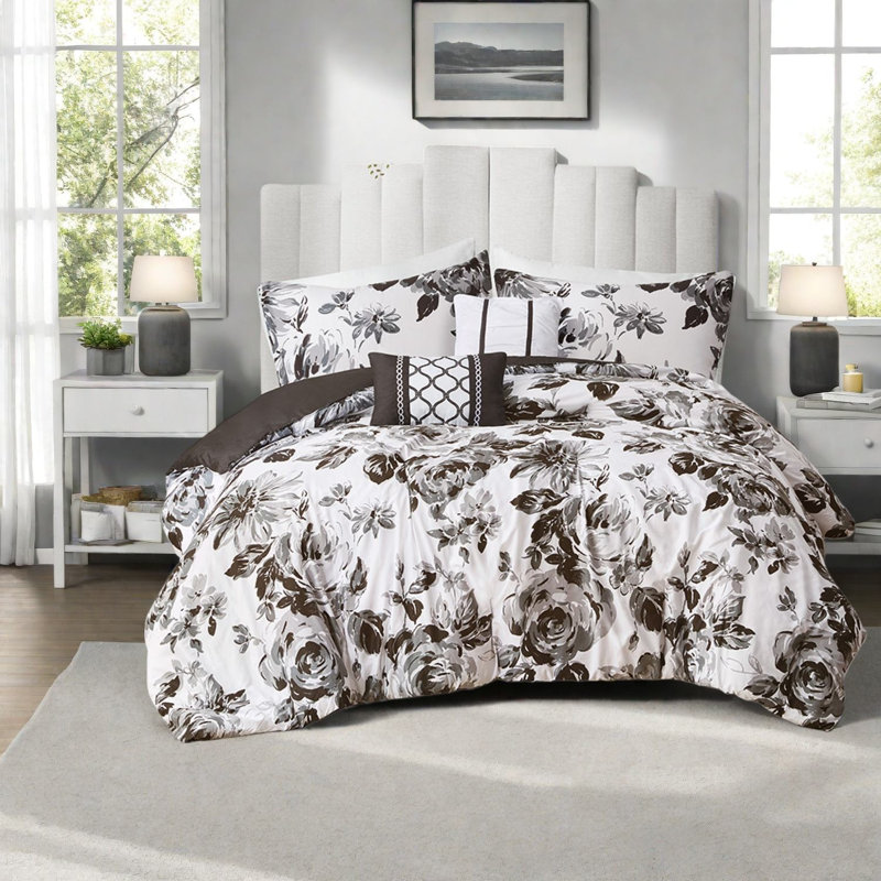 Ultra Soft Polyester Full Queen Bedding Sets, Floral Modern Home