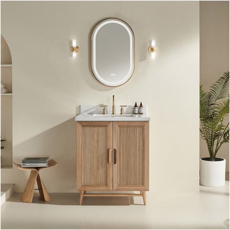 Meuble-lavabo de salle de bain autoportant à montage sur plan de 36 po entièrement assemblé en bois , 30"