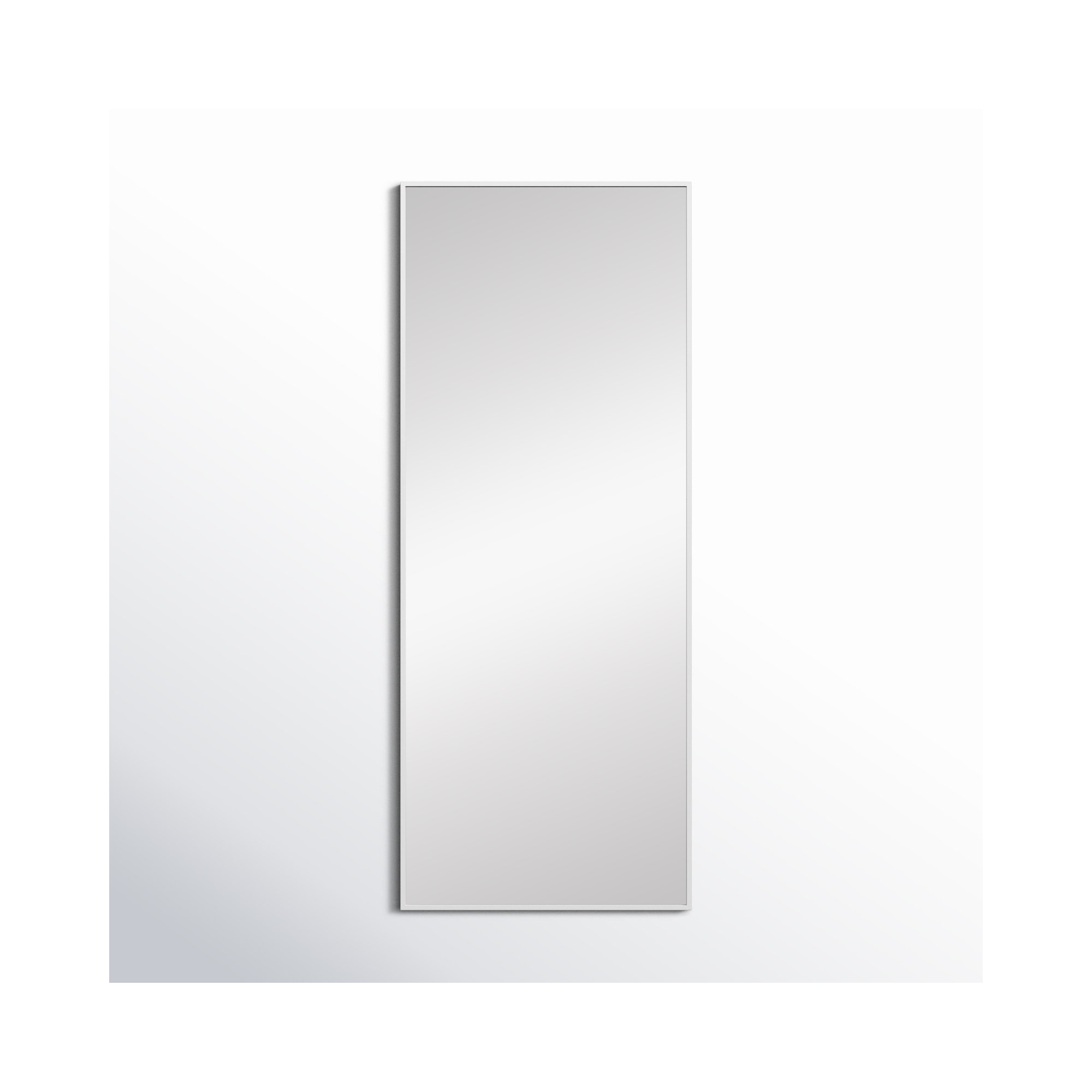 Sabine Metal Rectangle Wall Mirror, White, 60" x 24"