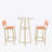  Bar table and chairs three piece set, frame, sponge made seat cushions and backrests, bar table with storage function-1297698843