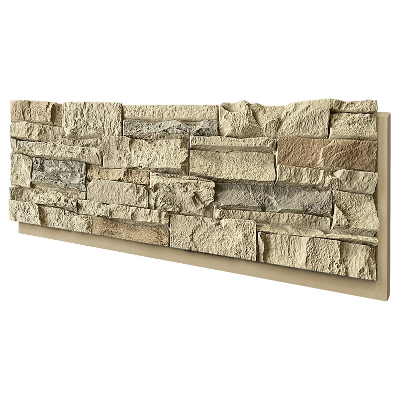 1.37 In. X 4 Ft. X 1 Ft. Faux Stone Earth-Tone Stackedstone Polyurethane Decorative Wall Panelling (1-Pack)