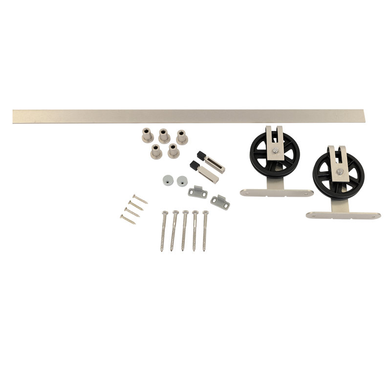Wagon Top-Mount Hardware Kit With 78" Track, Satin Nickel