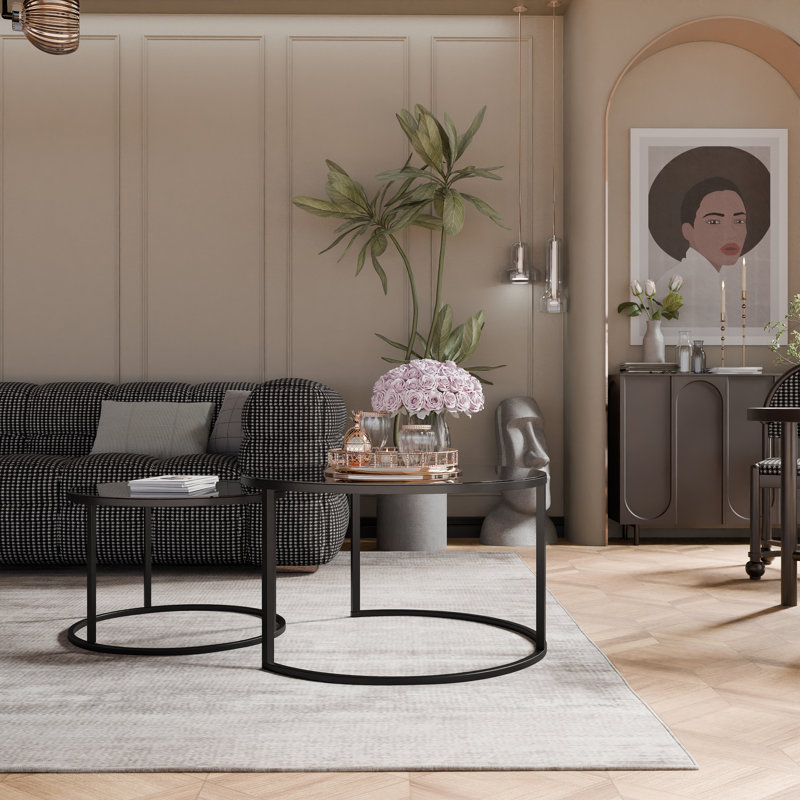 Coffee Table with Storage, 48cm. H x 70cm. L x 70cm. W, Black Glass, Black