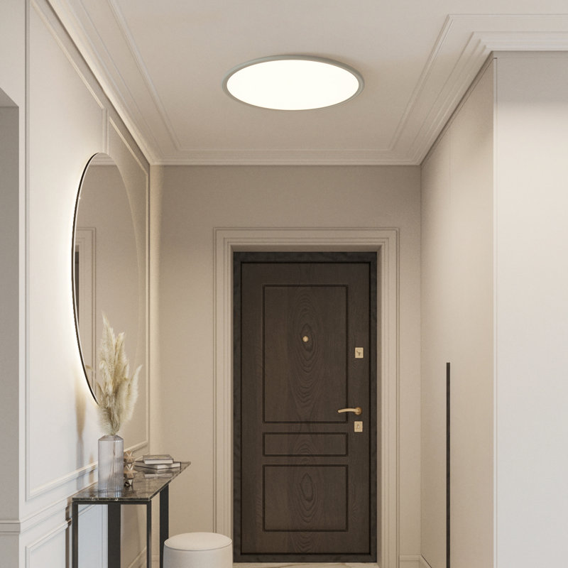 Deshunda 1 - Light LED Flush Mount, White, 3.5cm H x 40cm W x 40cm D