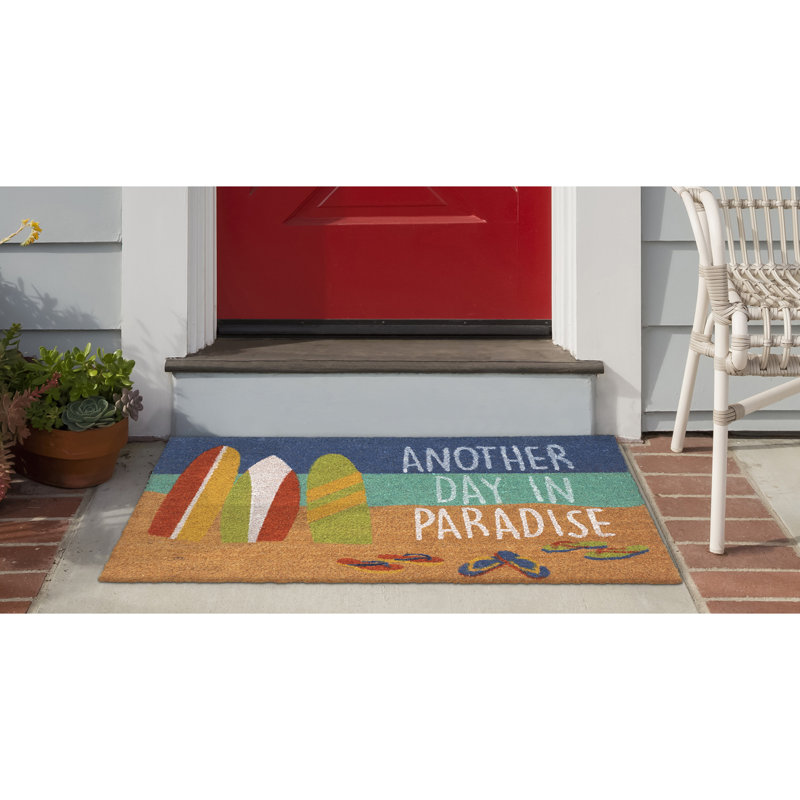 Tapis d'extérieur antidérapant Sedbergh, Bleu marine / bleu sarcelle / orange