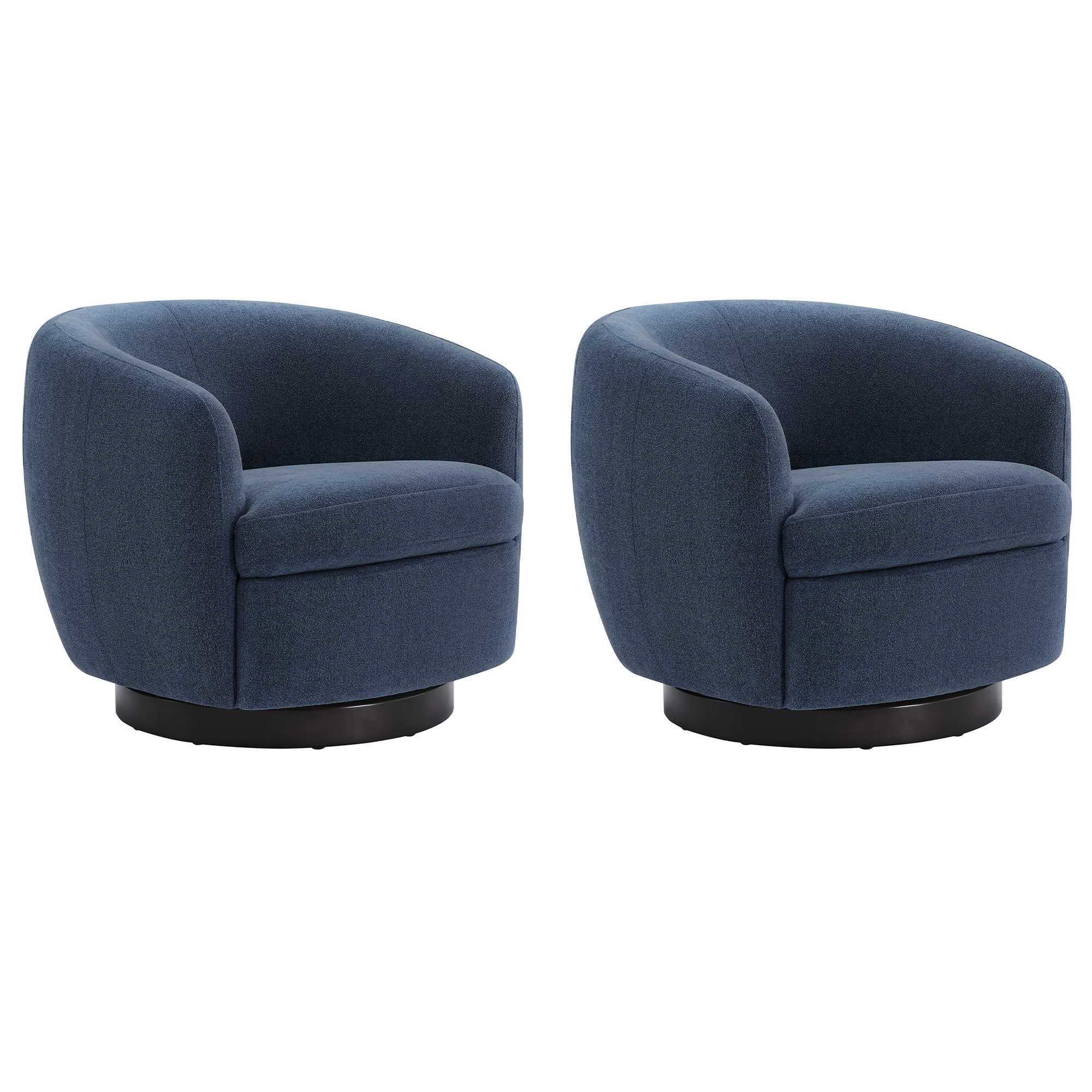 Marcy Upholstered Swivel Barrel Chair, Elite Indigo