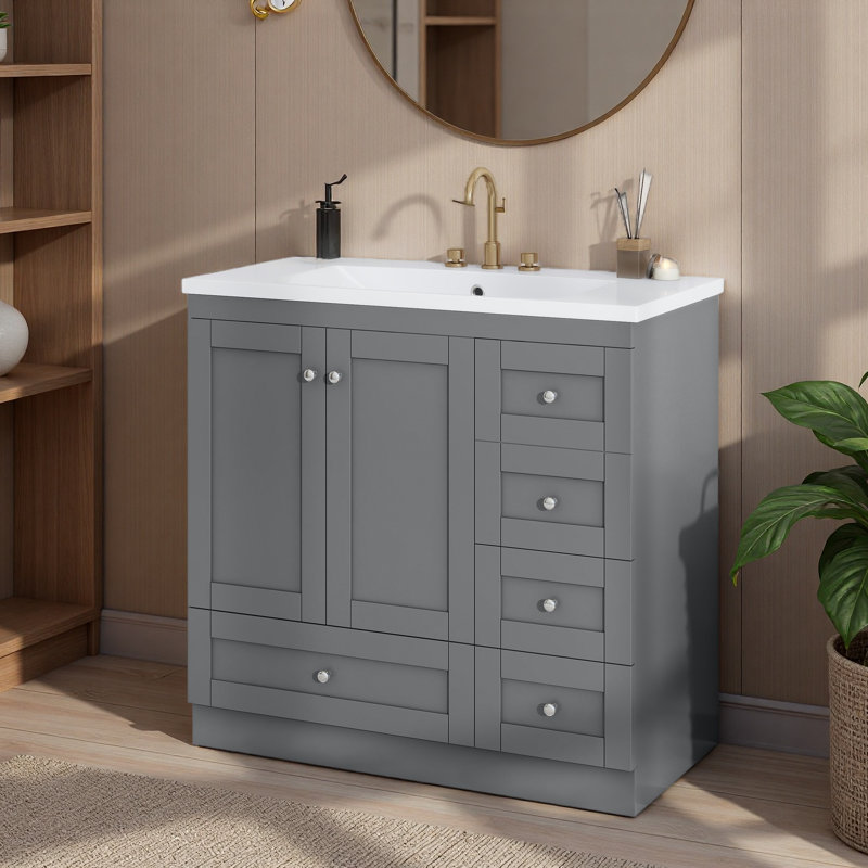 Meuble-lavabo 36 po, Gris