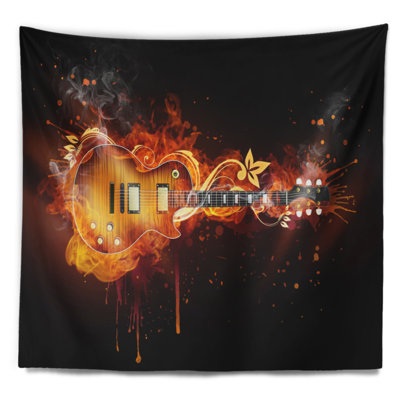 Tapisserie abstraite de guitare électrique