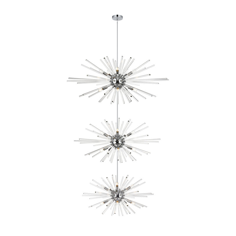 Francene 30 - Light Dimmable Tiered Chandelier, Chrome