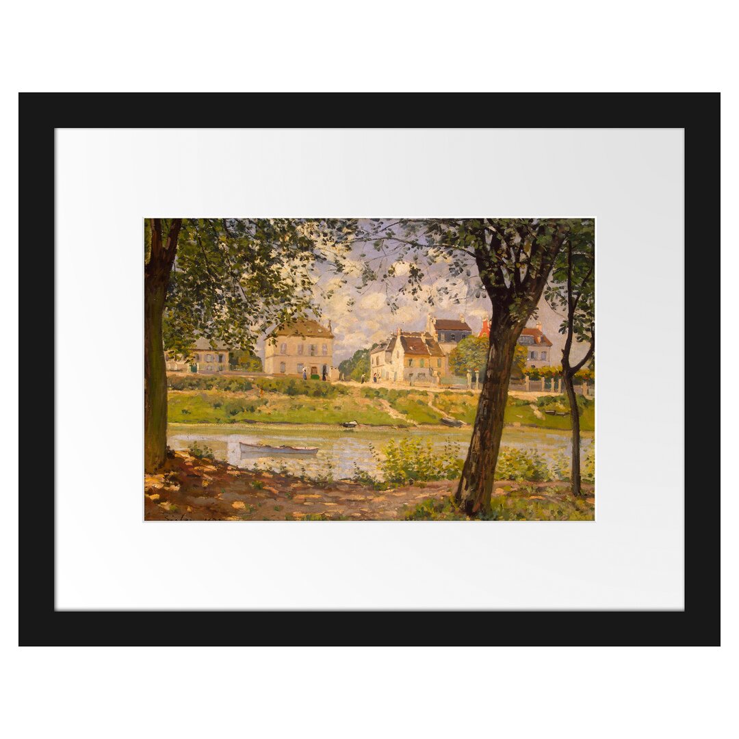 Gerahmtes Poster Village on the Banks of the Seine Ville von Alfred Sisley