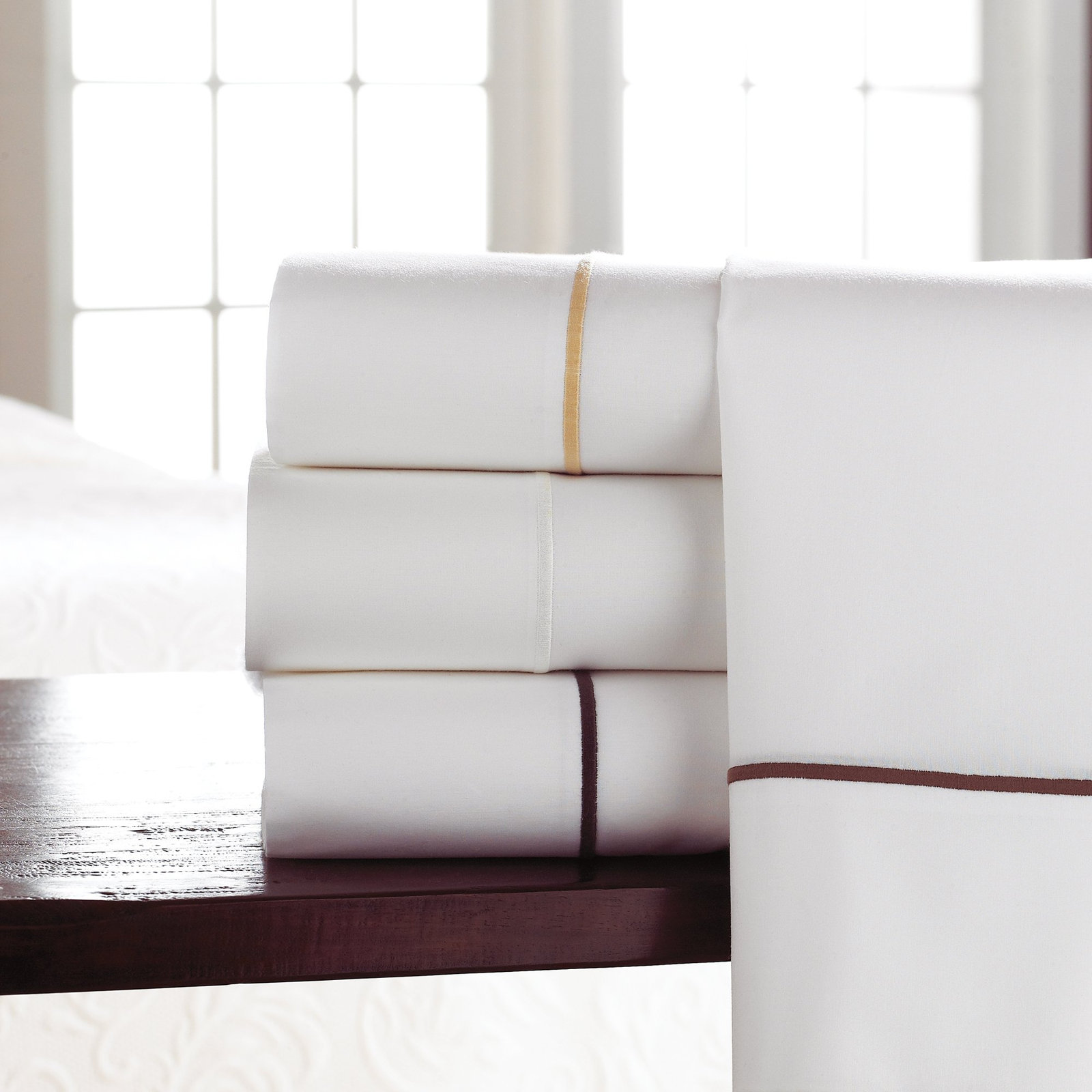 Peacock Alley Boutique Cotton Pillowcase, Pearl, Standard