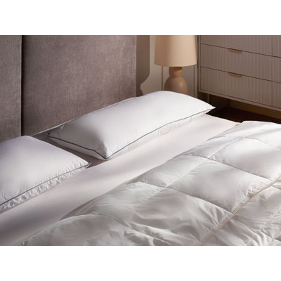 3-Chamber Bed Pillow TEIDE Low Duck Feathers and Down 40 x 80 cm White
