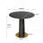 Modern Round Negotiation Table - 85Cm Black Sintered Stone Top, Black Wooden Legs With Golden Metal Base-647660317