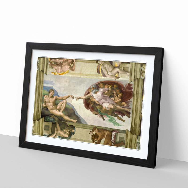 Michelangelo - Single Picture Frame Painting, Black