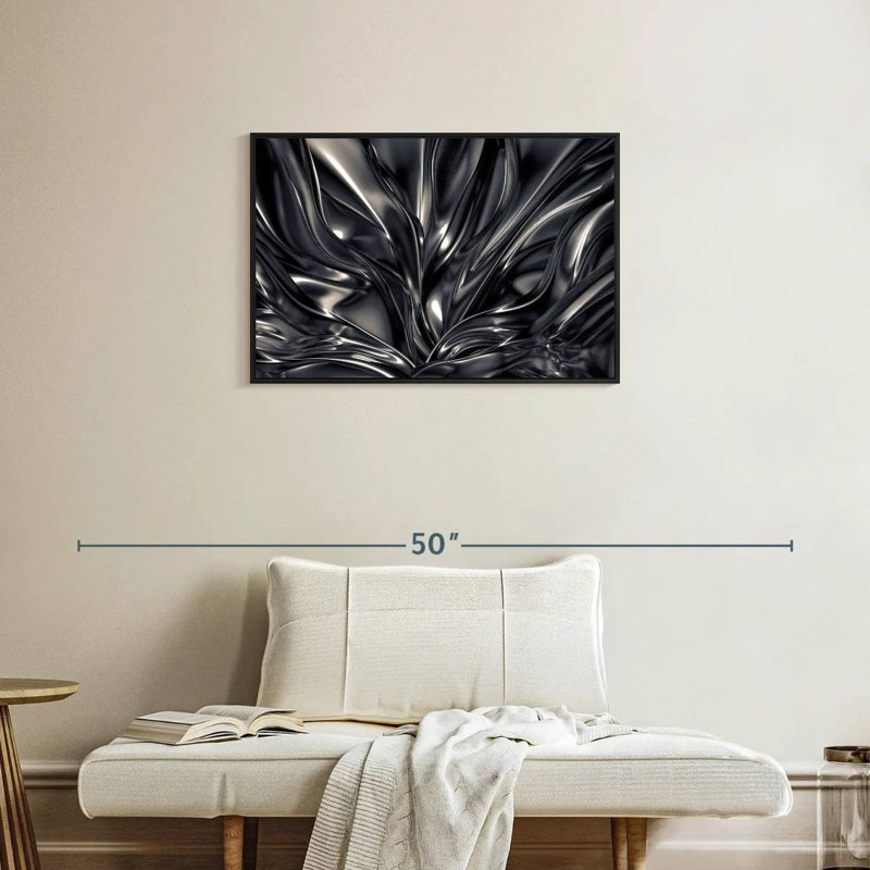 Avery Black And Silver Abstract, 21" H x 31" W