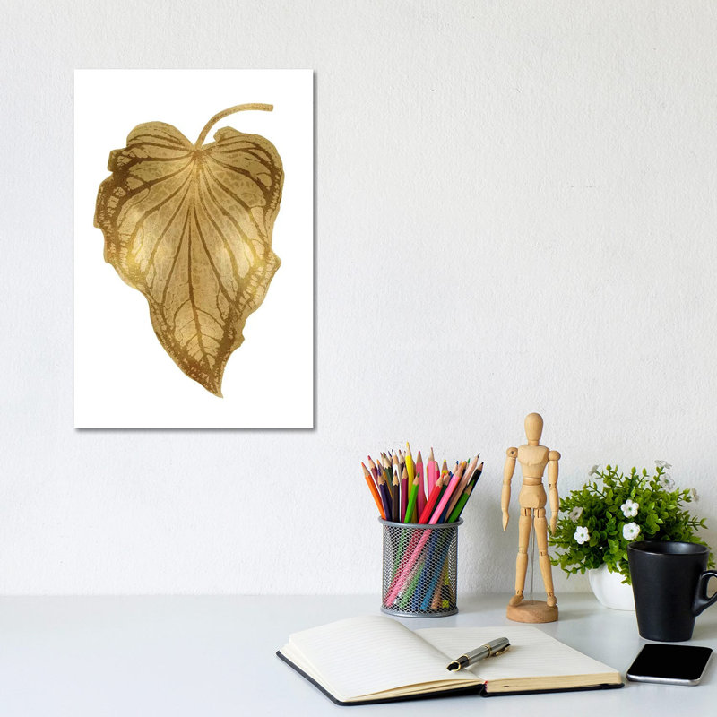 Gold Palm III by Melonie Miller - Wrapped Canvas Painting, 20.32 cm H x 30.48 cm W