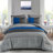 7 Pieces Striped Comforter Bedding Set All Season Bed in A Bag with Sheets, Pillowcases & Shams-130001164-130001179