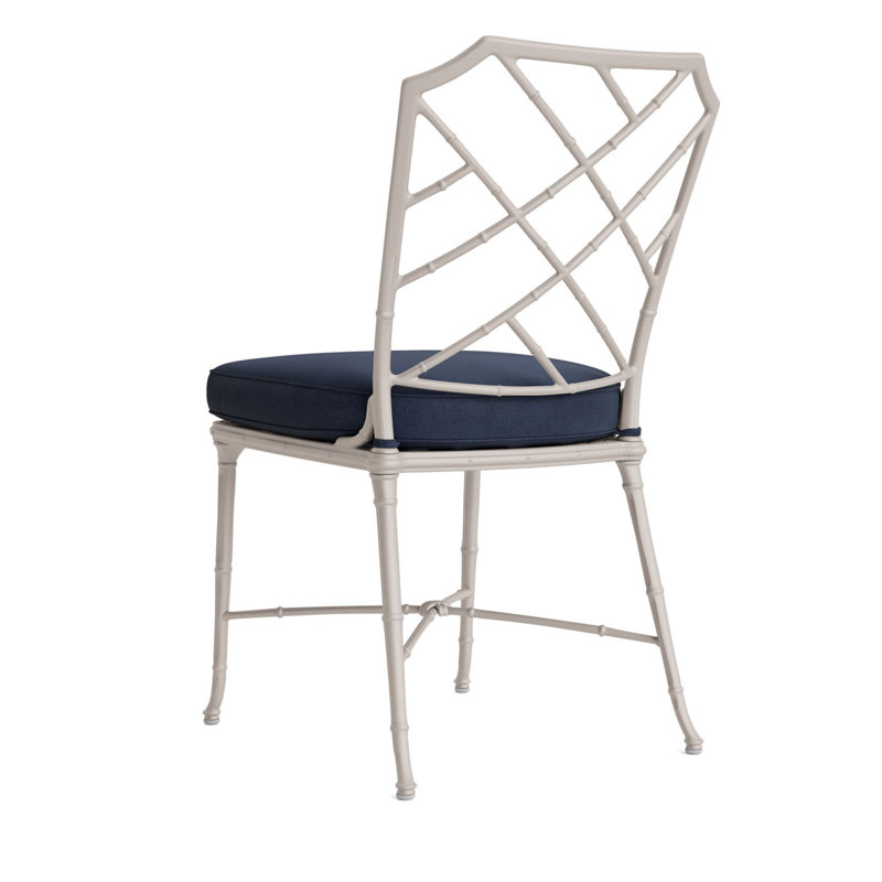 Outdoor Dining Side Chair, Navy, Fusion Neptune, Dove Smooth