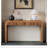 Rustic Console Table with Fluted Drawer Front, Entryway Table with Curved Corners & Thick Legs, Sturdy Sofa Table for Hallway & Living Room-1871060322