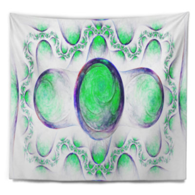 Motif tapisserie abstrait vert sur fond blanc
