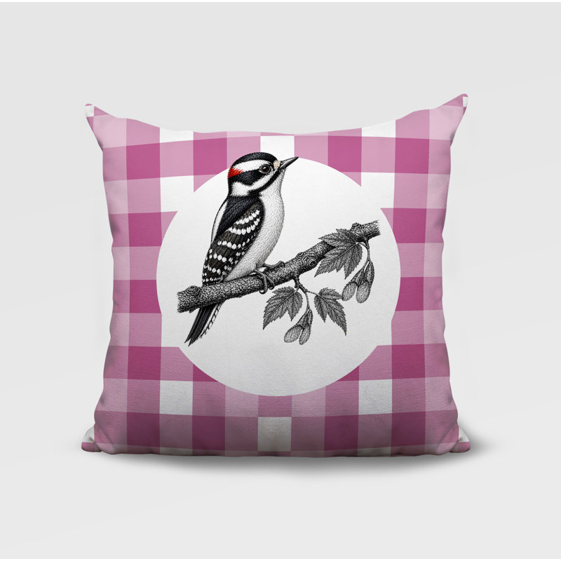 Oreiller réversible intérieur / extérieur Wood Pecker, 18 x 18, Magenta
