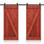 Porte de grange en bois massif lambrissé et métal-86646396-86646373