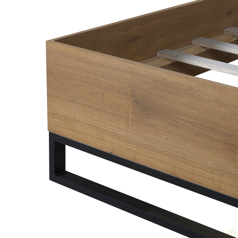 CADRE DE LIT EN BOIS D'INGENIERIE TAILLE TRÈS GRANDE PIÈCE Élégante avec une fabrication robuste, Très grand lit