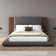 Low Upholstered Bed With Headboard And Bedside Shelves