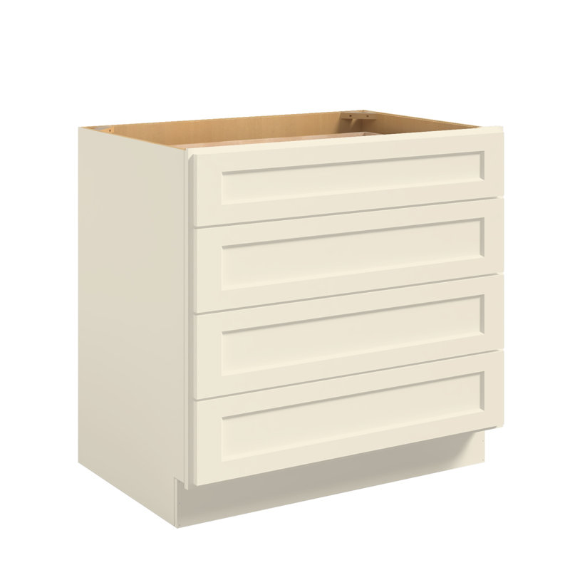 Armoire de base standard Shaker de l 36 po x P 24,5 po x 34,5 po préinstallée en gris Shaker de Homeibro, Gris foncé