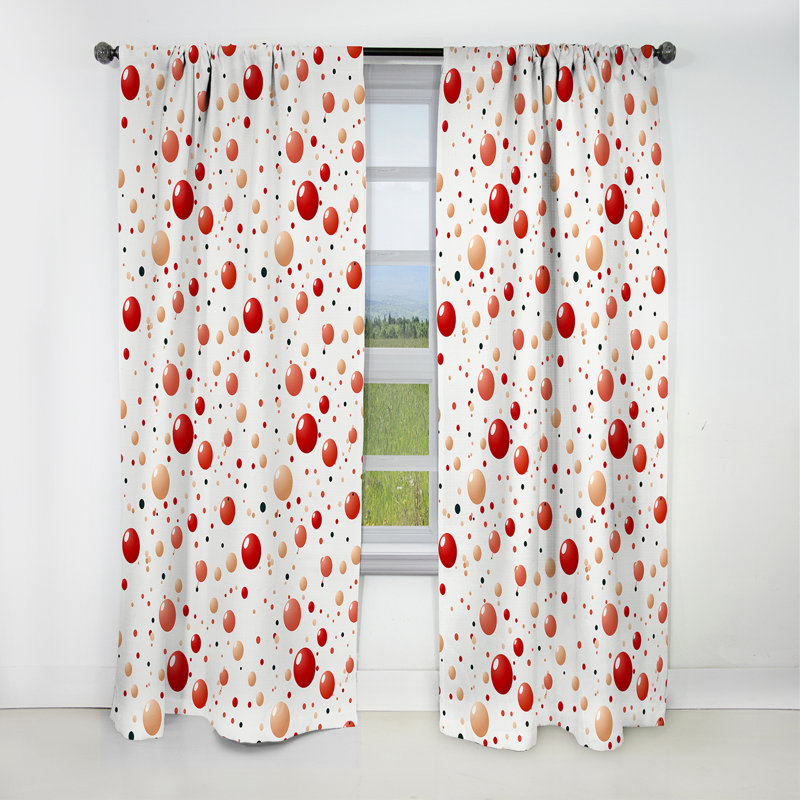 Playful Polka Dots II - Rideau abstrait - Rideau abstrait occultant - 1 panneaux, L 52 po x L 95 po