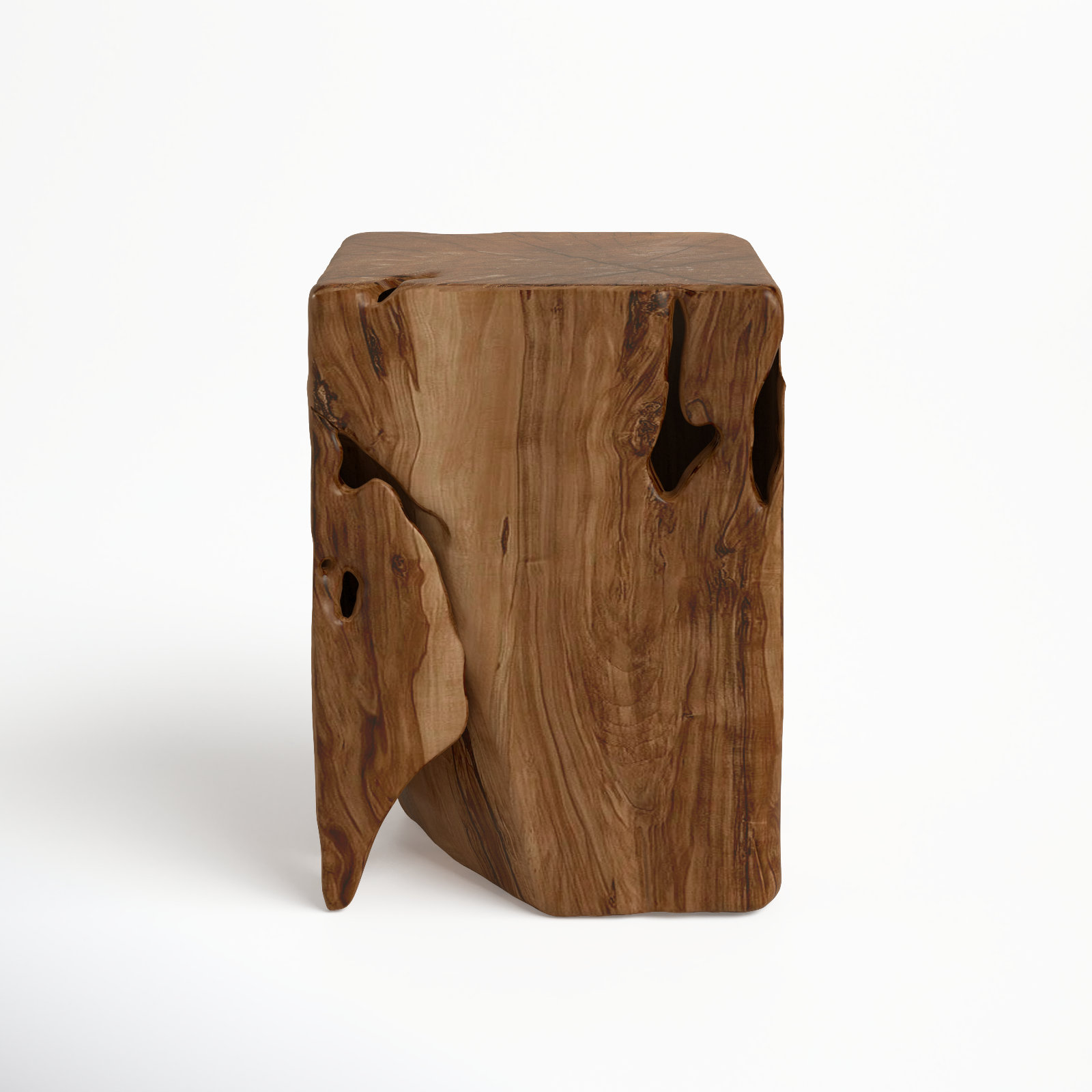 Teak block side table discount
