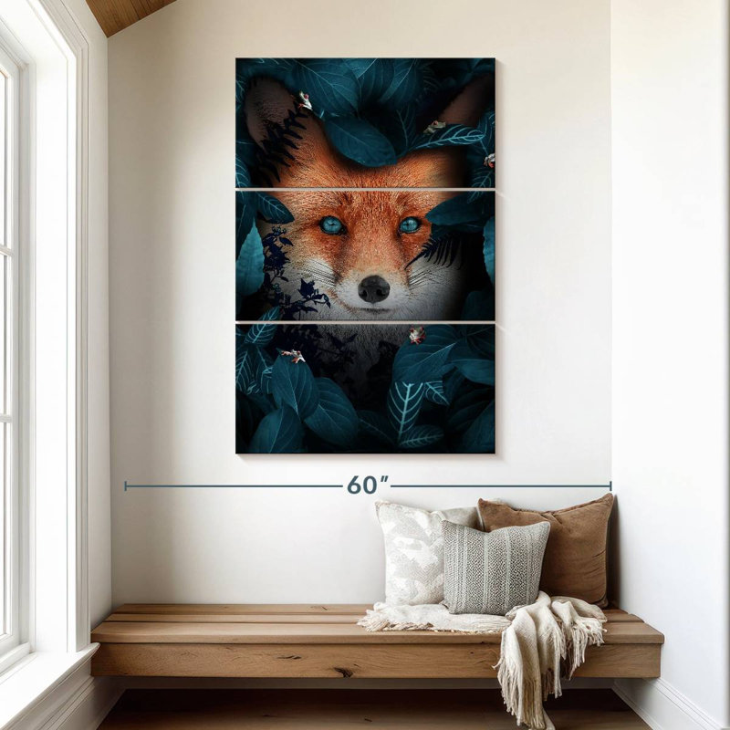 Renard roux aux yeux bleus Brampt, H 50 po x l 32 po
