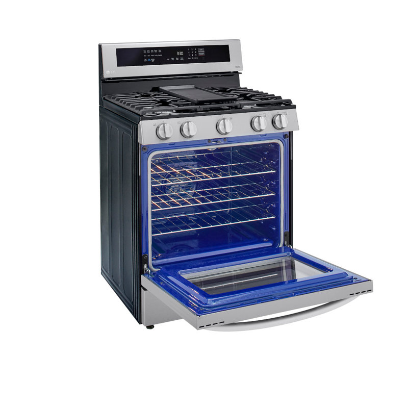 LG Smart Wi-Fi Enabled True Convection InstaView® Gas Range with Air Fry, 5.8 cu. ft., Stainless Steel