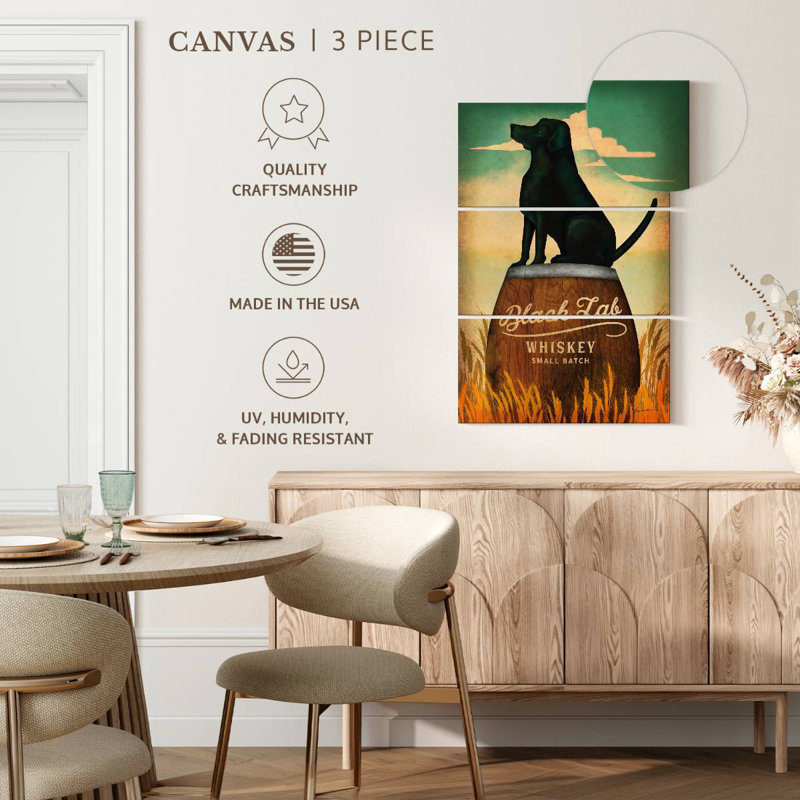 Brampt Black Lab Whiskey, 74" H x 48" W