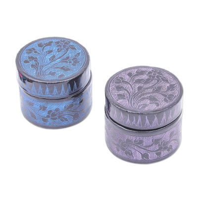 Alcott Hill® Flora Frosty, boîtes décoratives en bois (paire)