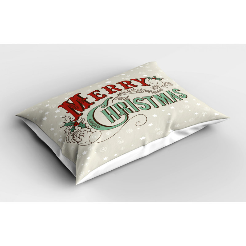 Gray/Green/Red Polyester Microfiber Piece Sham, Twin