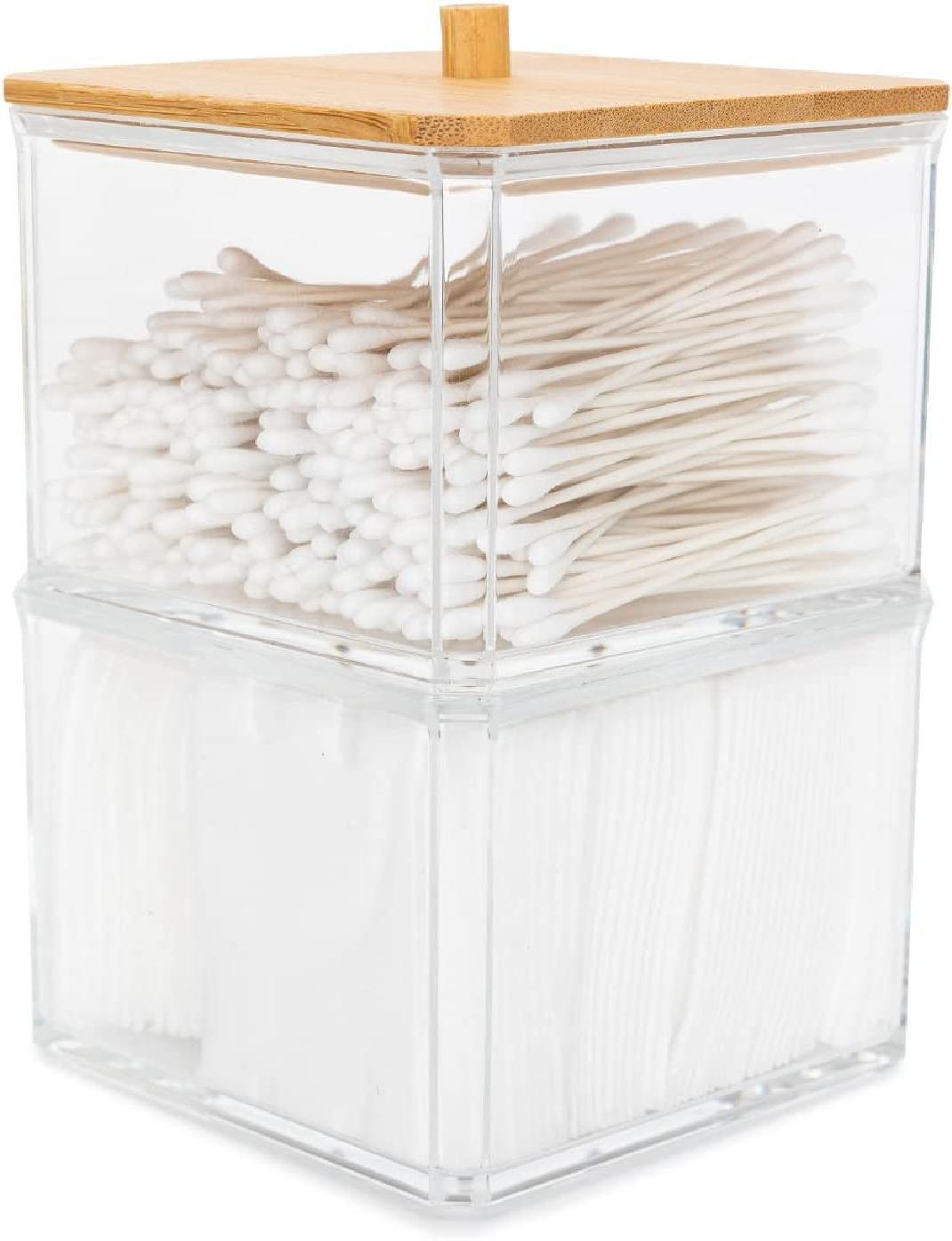 Savoie Rainbow Cotton Swab Bathroom Vanity Glass Storage Jar