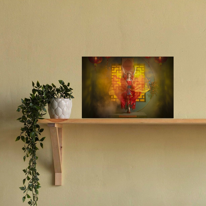 «Vibrant Red Dance», reproduction d'art abstrait contemporain, H 16 po x l 24 po